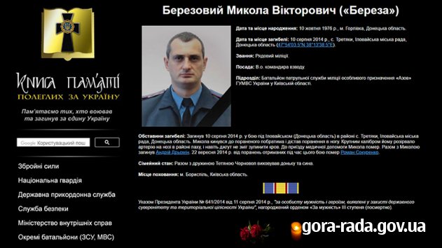 У мережі інтернет з’явилась Книга пам’яті полеглих за Україну в районі проведення АТО